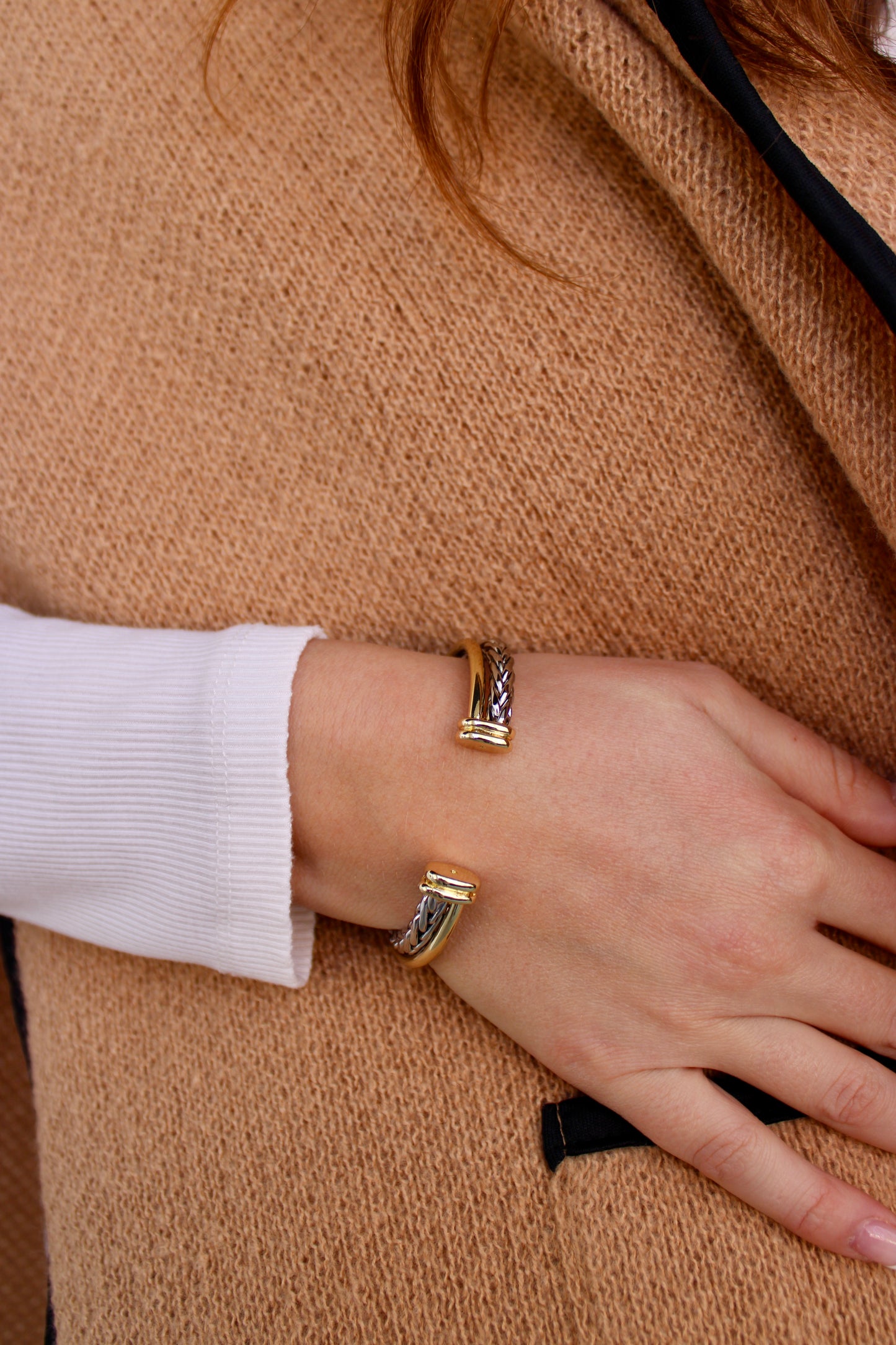 Two Tone Cross Bracelet