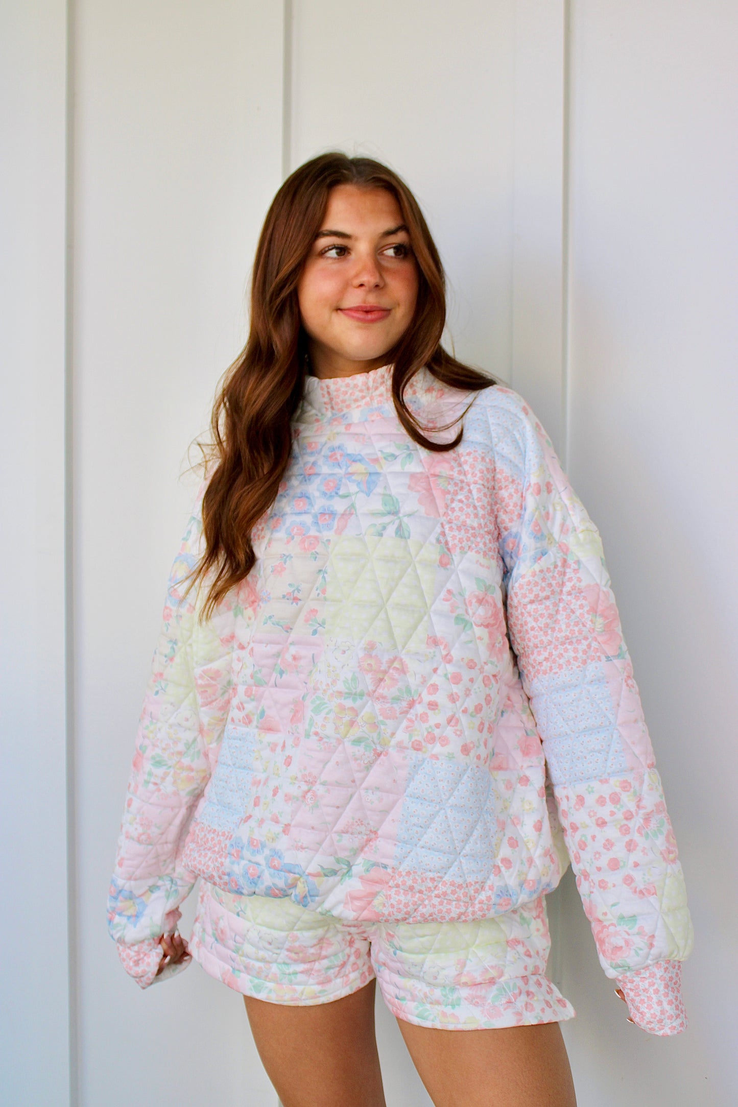 Petal Patch Mock Neck