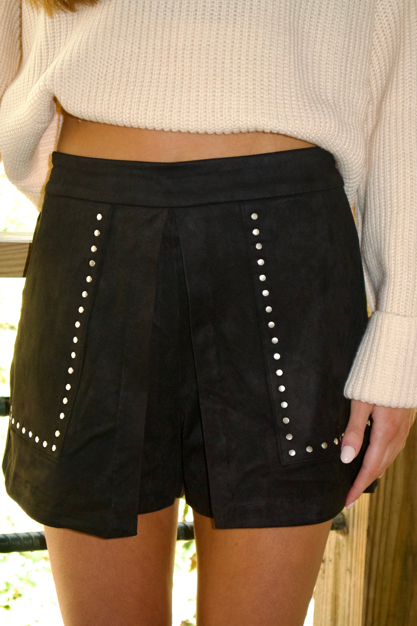 Midnight Studded Skort