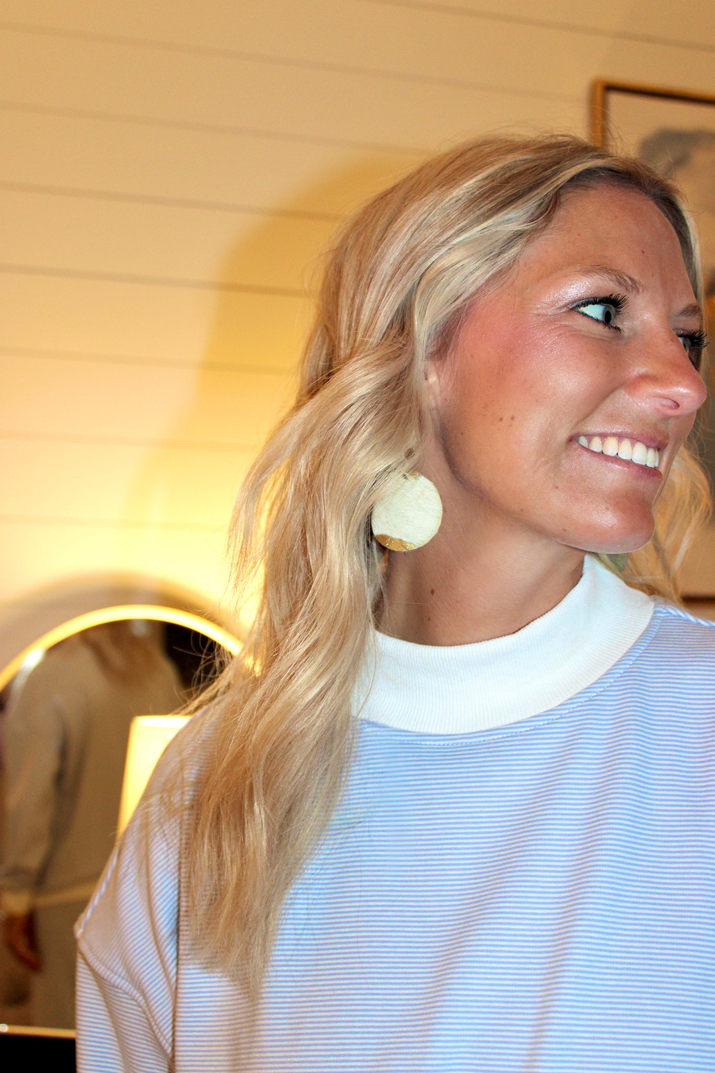 Seeing Stripes Mock Neck