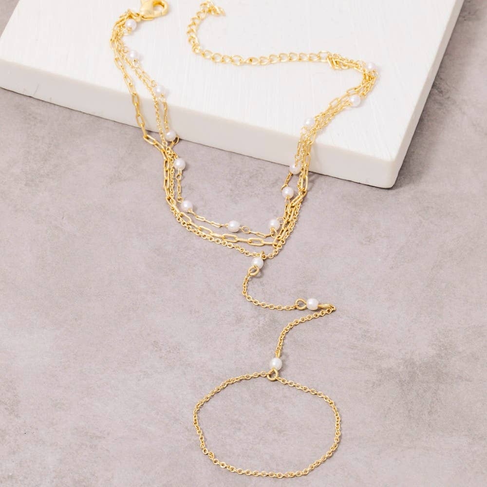 Charming Hand Chain: Pearl