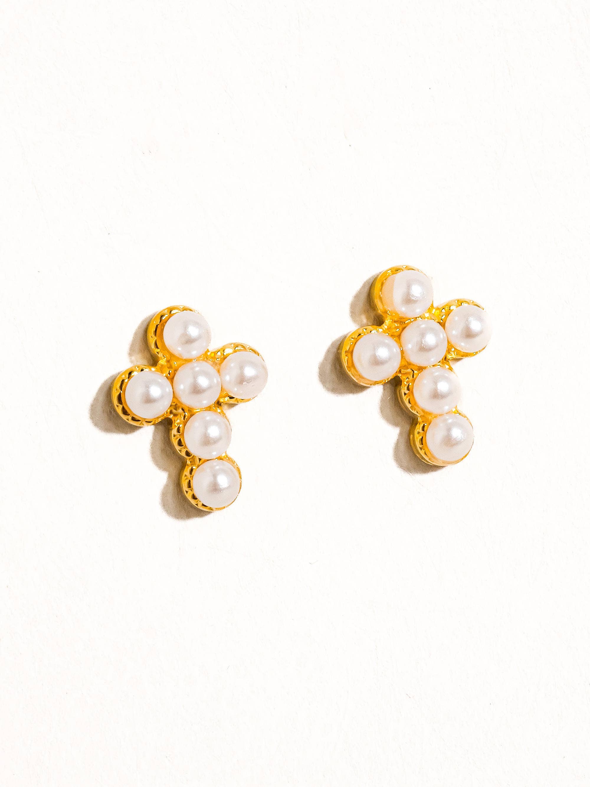 Pearl Cross Studs