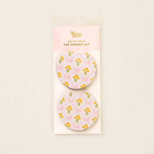 Car Coasters: Pink Lemons