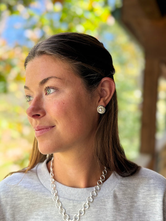 Two Tone Pearl Studs