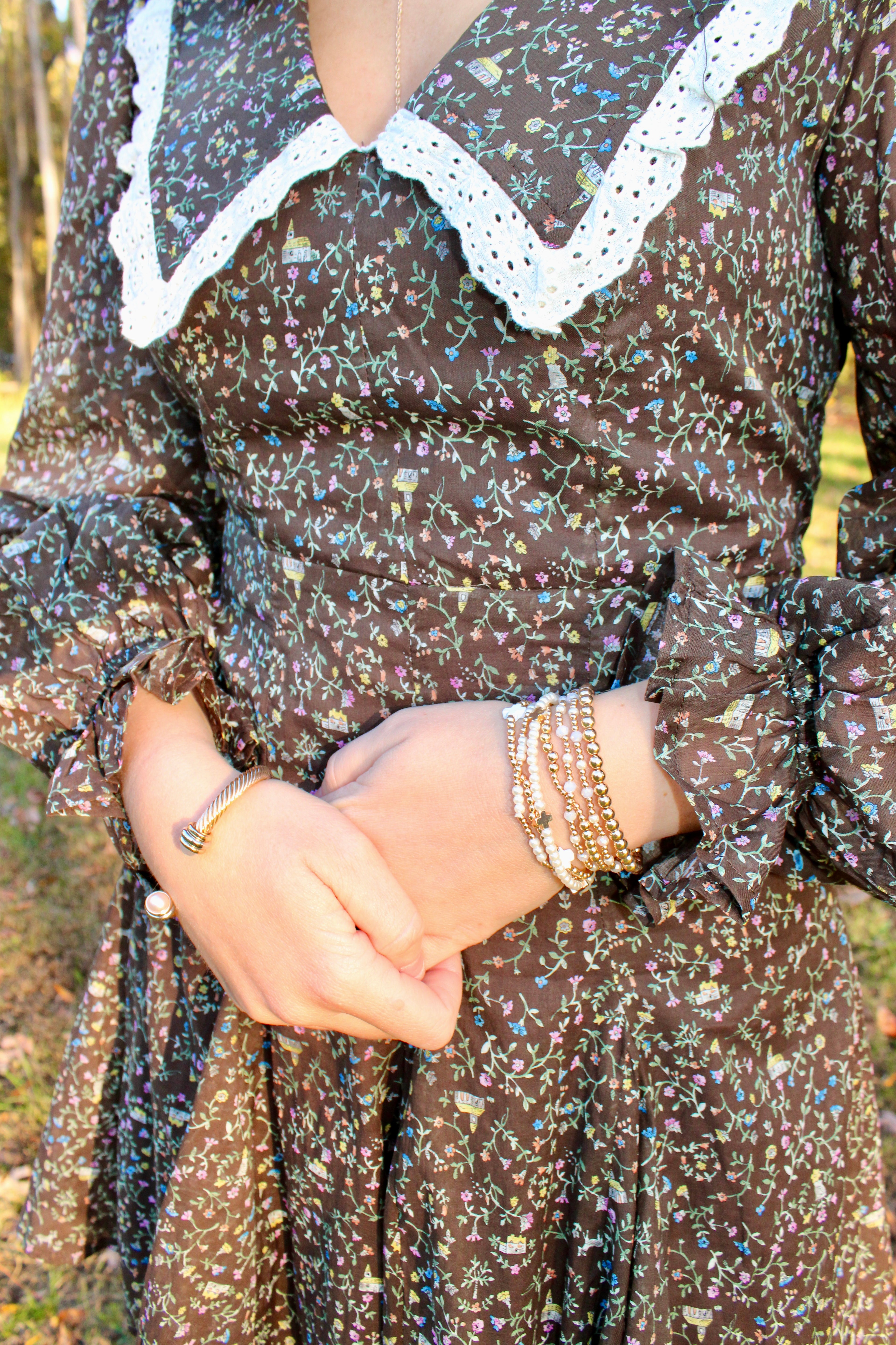 Eyelet Collared Dress