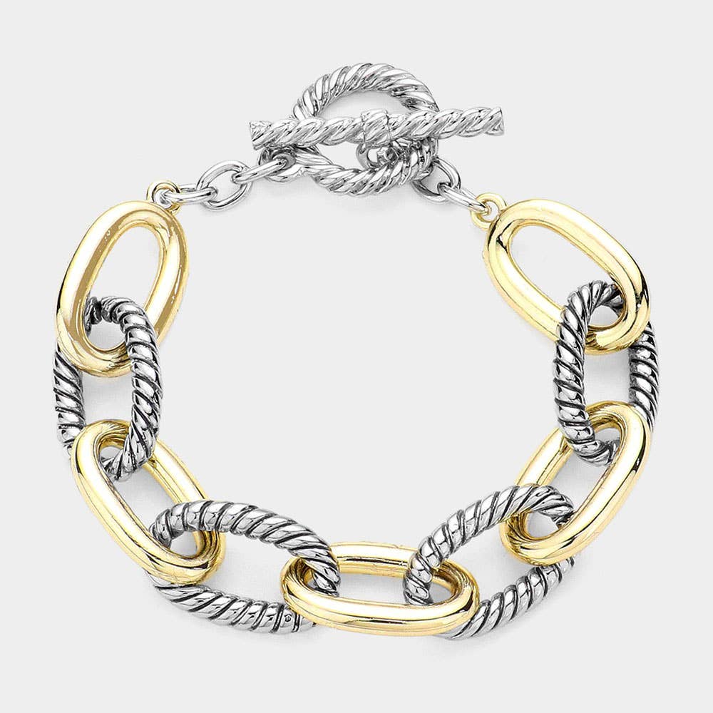 Two Tone Toggle Bracelet