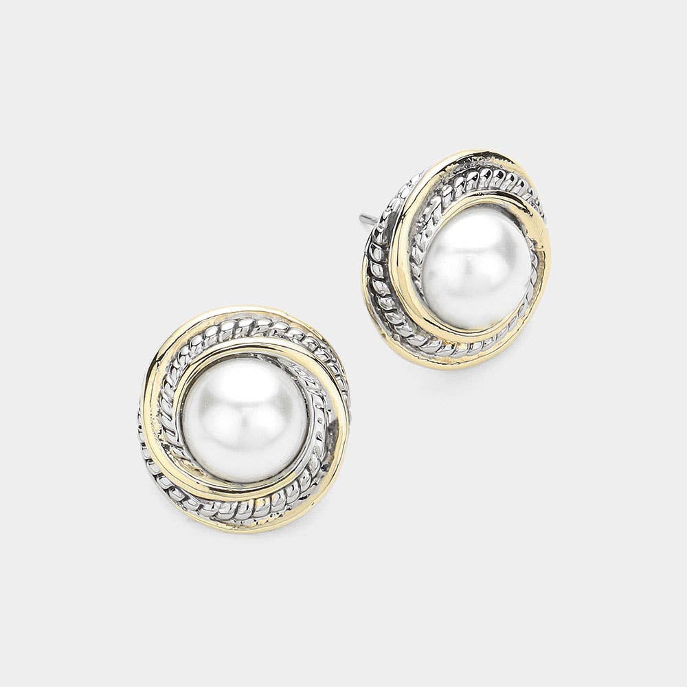Two Tone Pearl Studs