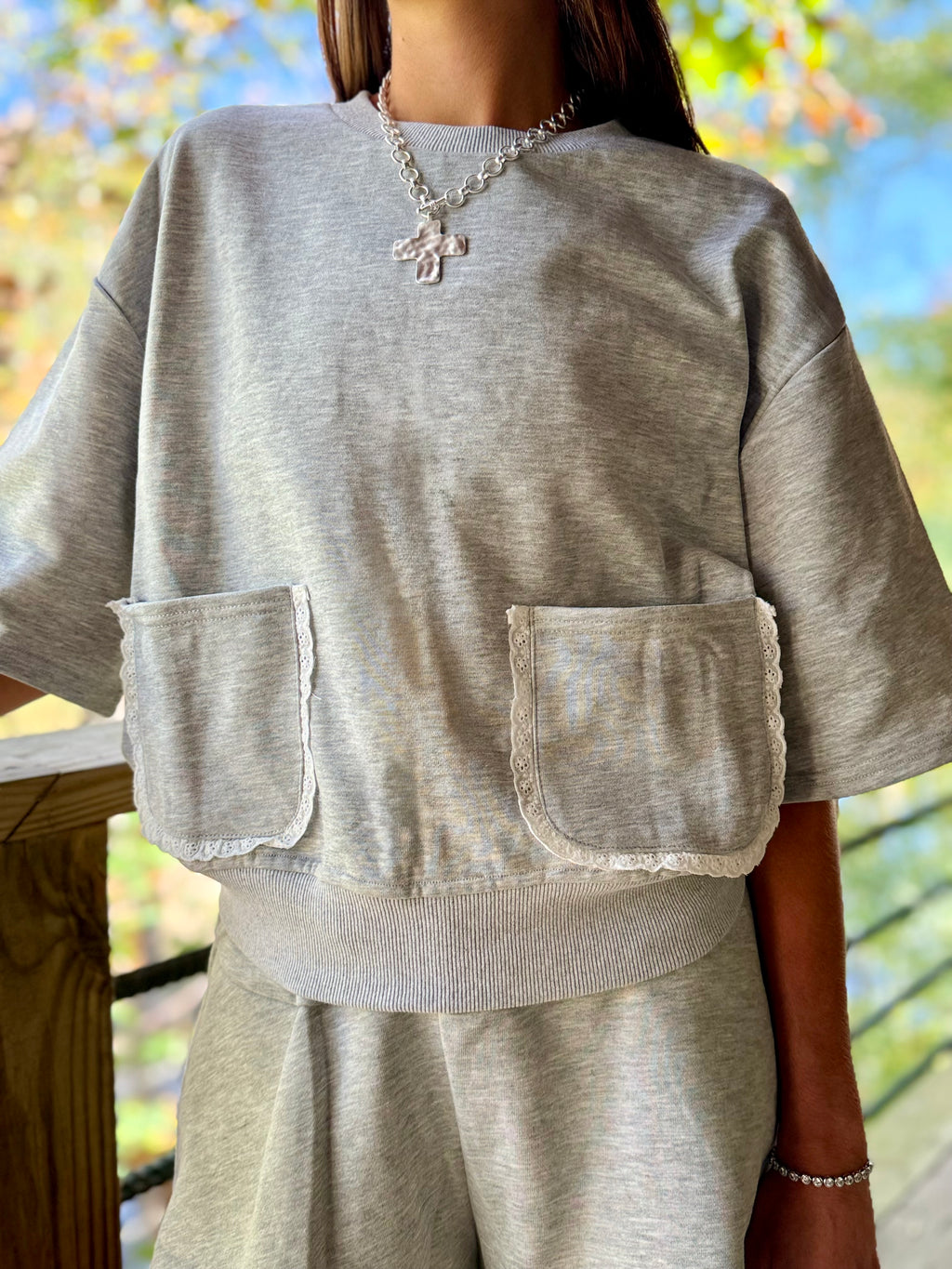 Eyelet Lace Short Sleeve Top