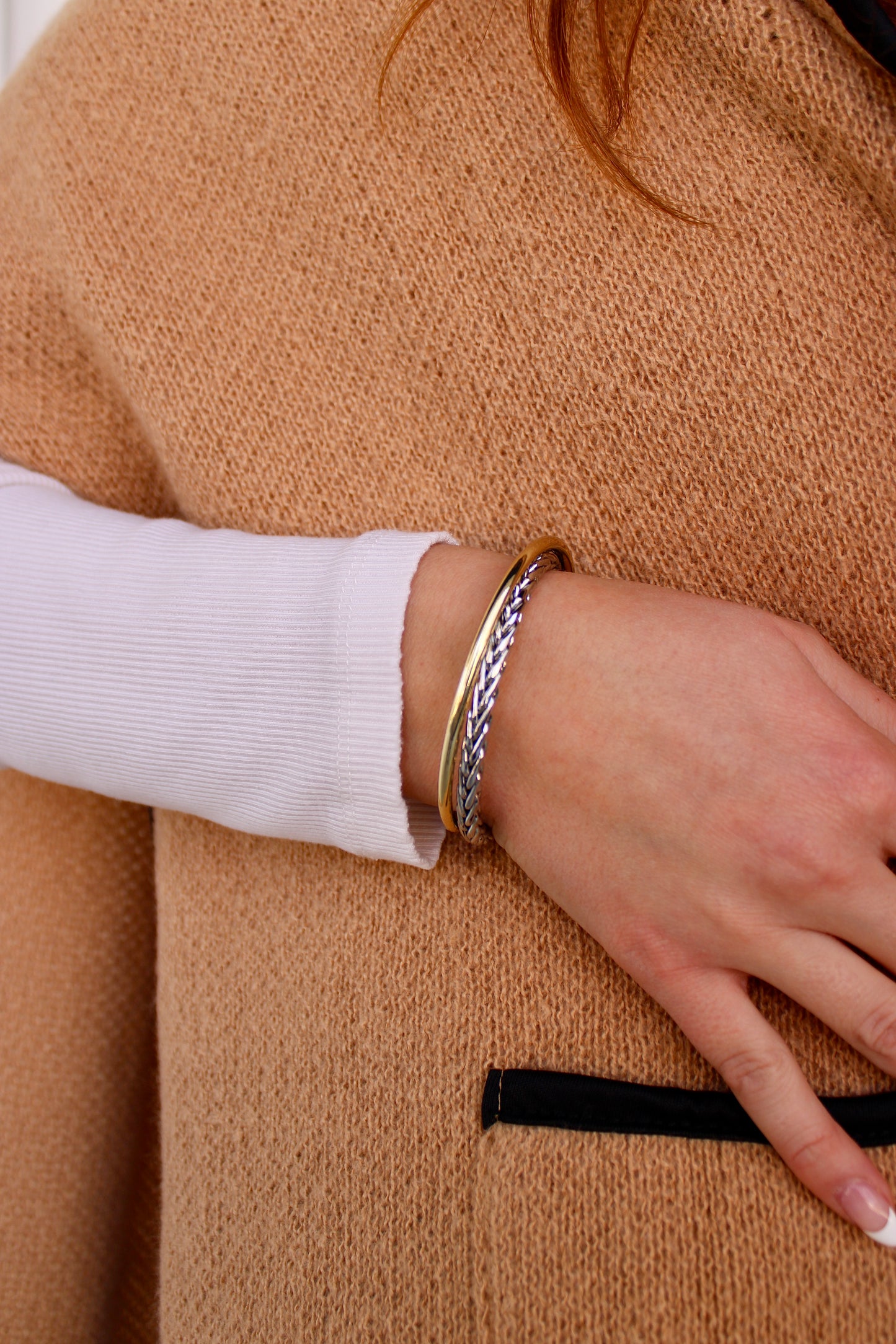 Two Tone Cross Bracelet