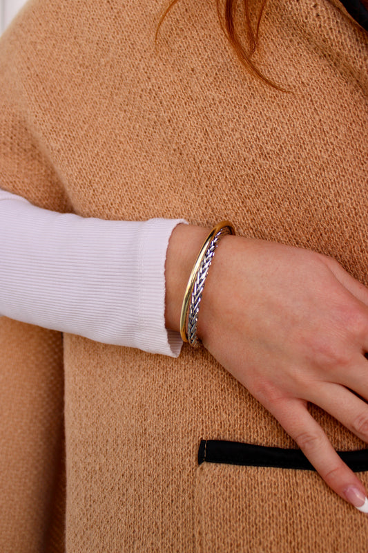 Two Tone Cross Bracelet