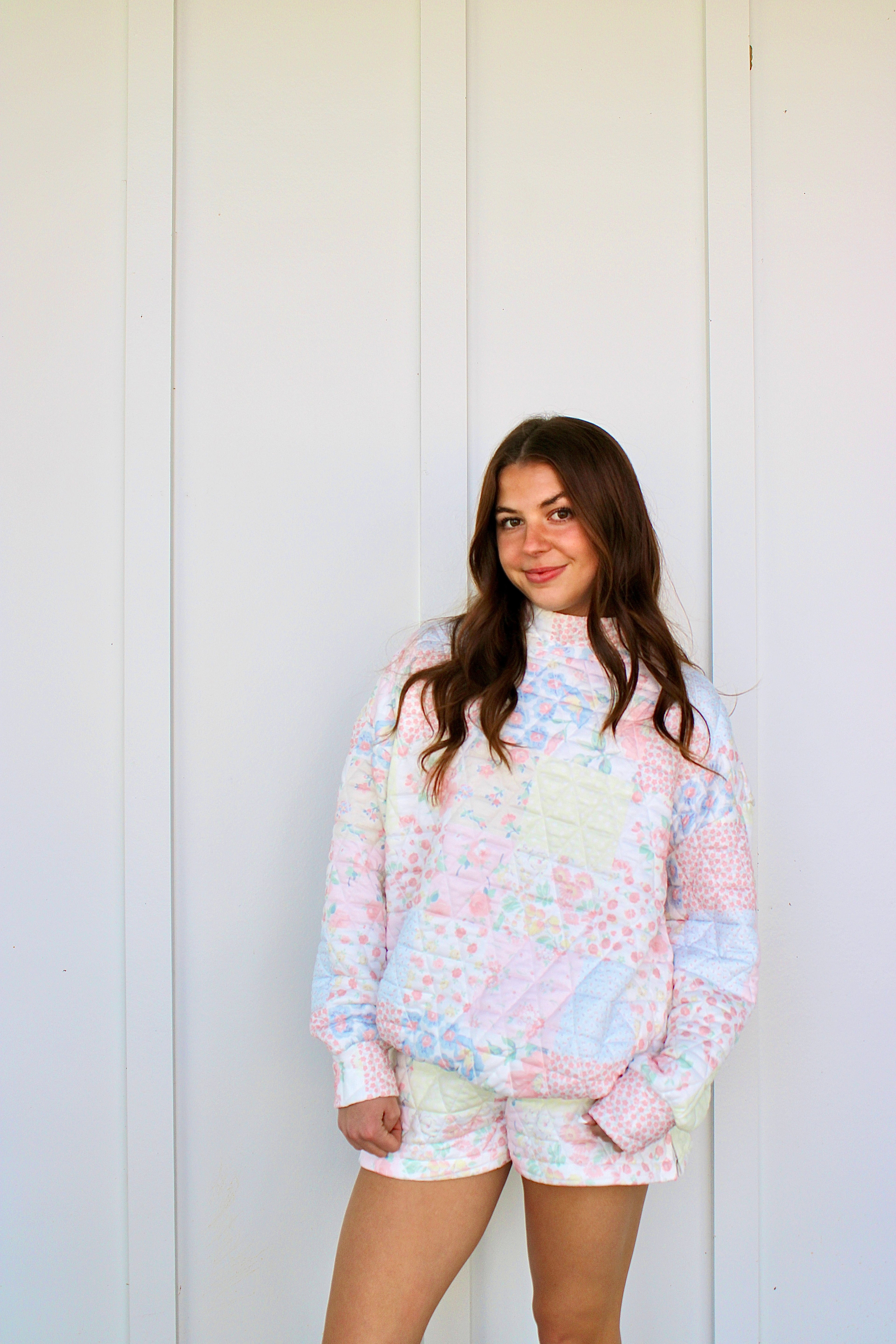 Petal Patch Mock Neck