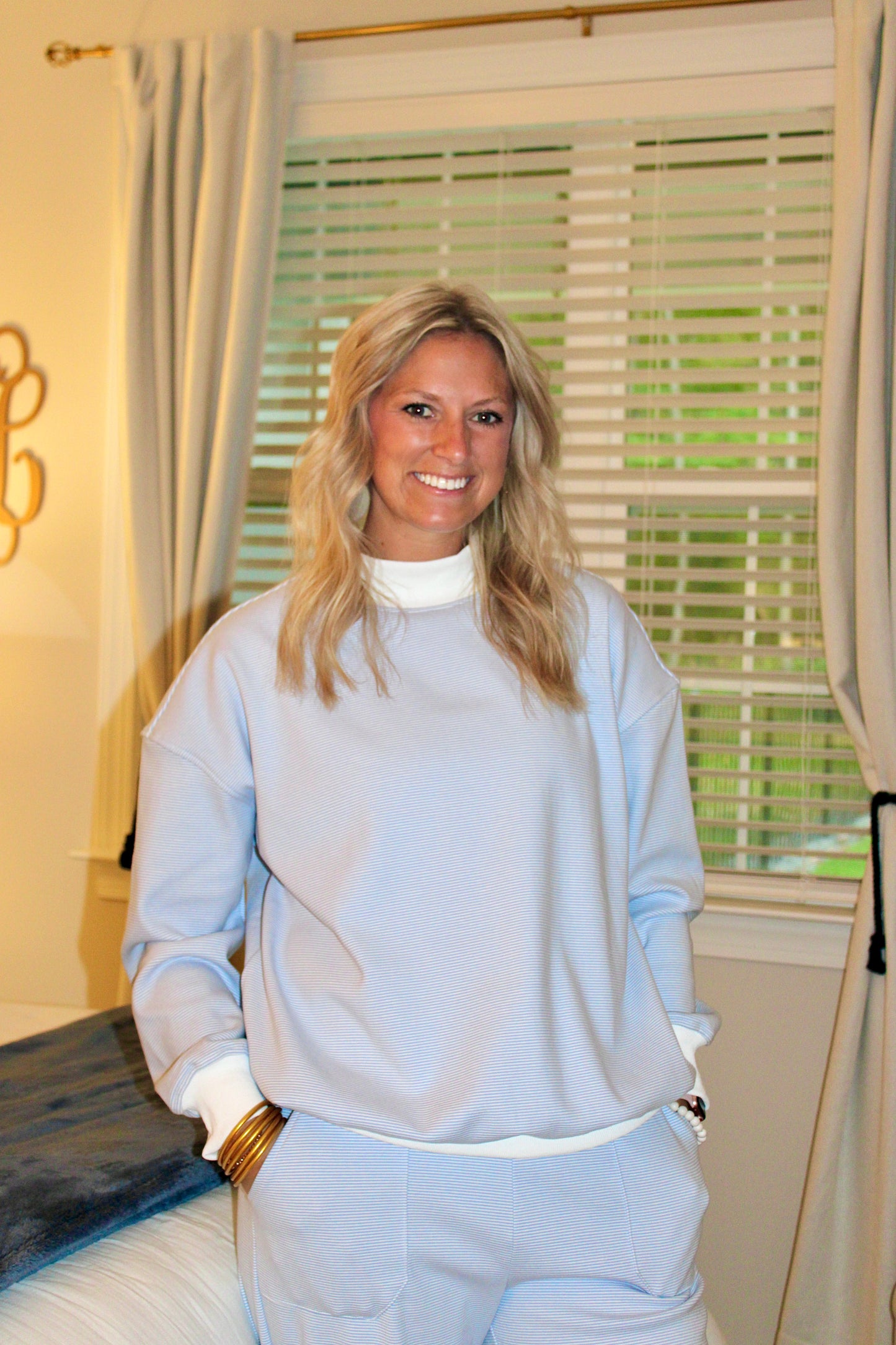 Seeing Stripes Mock Neck