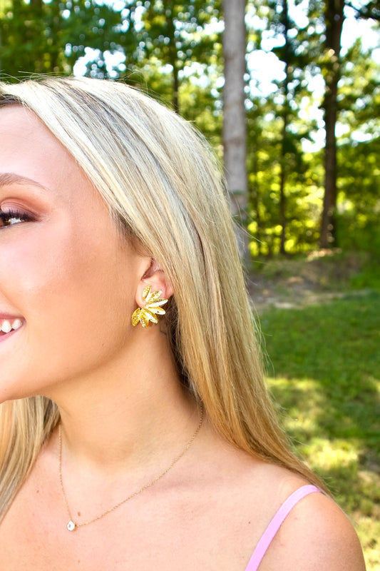 Gold Winged Statement Earrings