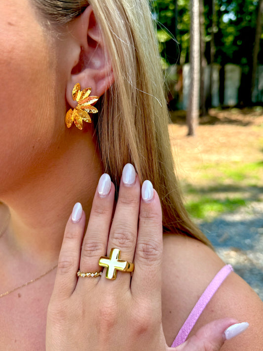 Gold Cross Ring
