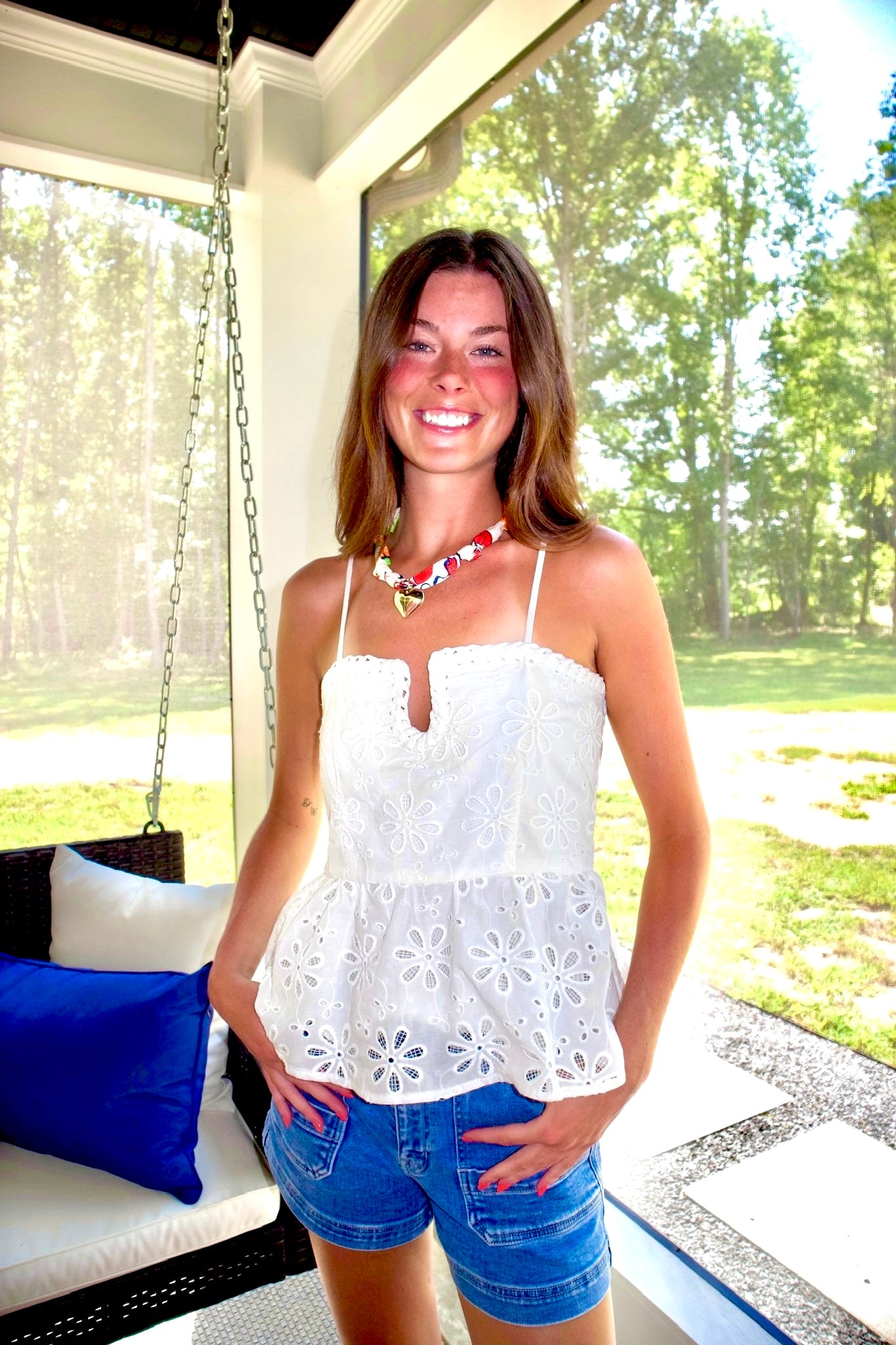Coastal Eyelet Top