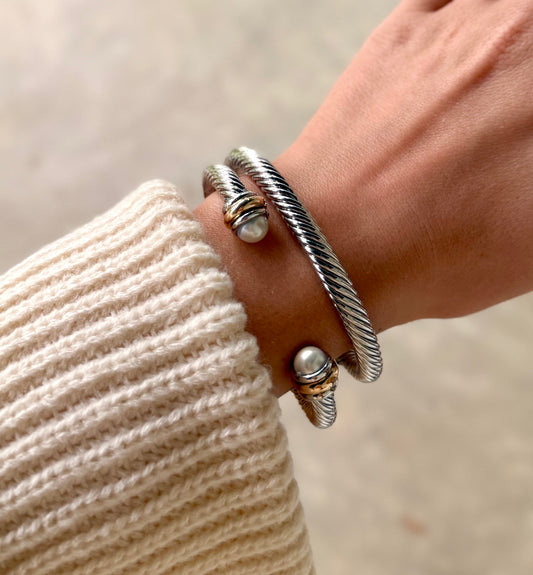 Two Tone Pearl Cuff