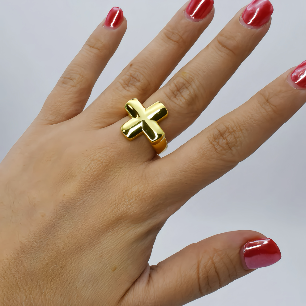 Gold Cross Ring